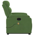 vidaXL Fauteuil de massage inclinable Vert clair Velours
