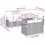 vidaXL Ensemble de Canapés 9 Pièces Marron et rouge polyrotin