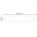 vidaXL Dessus de table Ø50x2 5 cm Bois de pin massif
