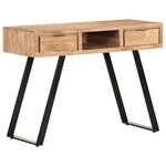 vidaXL Bureau 107x45x79 cm Bois d'acacia solide avec bord naturel