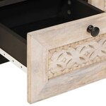vidaXL Meuble TV Blanc 70 x 33 x 46 cm bois de manguier massif