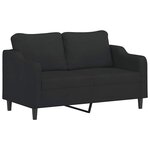 vidaXL Ensemble de canapés 3 Pièces avec coussins noir tissu