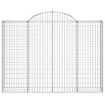 vidaXL Paniers à gabions arqués 2 Pièces 200x30x140/160 cm Fer galvanisé