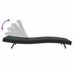 vidaXL Chaise longue Noir 70 x 197 x 82 cm Rattan synthétique  métal