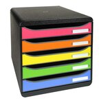 Exacompta Set de tiroirs de bureau Plus Big-Box Harlequin et 5 tiroirs