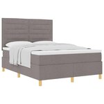 vidaXL Lit à ressorts avec matelas Taupe 140 x 190 cm tissu