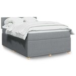 vidaXL Sommier à lattes de lit avec matelas Gris clair 160x200cm Tissu