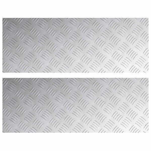 vidaXL Plaques à damier 2 Pièces Argent 80 x 30 cm Aluminium
