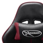 vidaXL Chaise de jeu Noir et rouge bordeaux Cuir artificiel