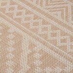 vidaXL Tapis à tissage plat d'extérieur 100x200 cm Rayures brunes