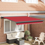 vidaXL Auvent Rétractable Rouge 300 x 250 cm Tissu et Métal