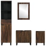 vidaXL Ensemble de mobilier de salle de bain avec tiroir 4 Pièces Blanc