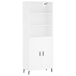 vidaXL Buffet haut Blanc 69 5x34x180 cm Bois d'ingénierie