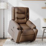 vidaXL Fauteuil inclinable Marron Tissu