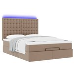 vidaXL Cadre de lit ottoman et matelas cappuccino 140x200cm similicuir