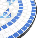 vidaXL Ensemble de bistro mosaïque bleu et blanc fer et céramique