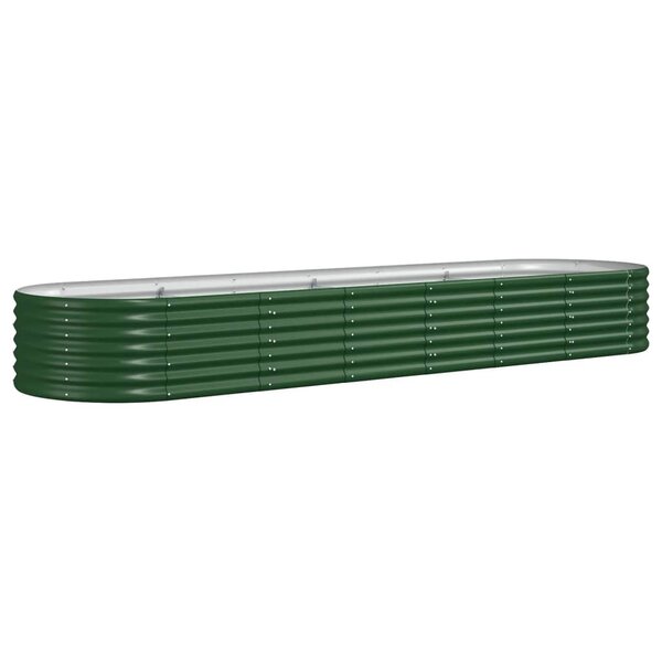 vidaXL Lit surélevé de jardin Acier galvanisé 296x80x36 cm Vert