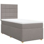 vidaXL Sommier à lattes de lit avec matelas Taupe 80x200 cm Tissu