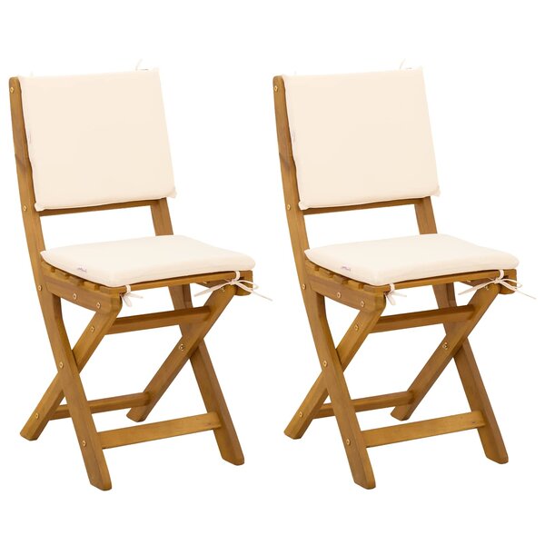 vidaXL Chaises de bistrot d'extérieur 2 pc Crème blanc