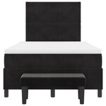 vidaXL Lit Box Spring avec Matelas & Banc Noir 120x190 cm Velours