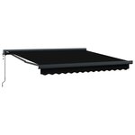 vidaXL Auvent Rétractable Noir 300 x 250 cm Tissu  Métal