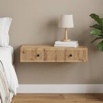 vidaXL Table d'appoint murale 87 5 x 34 5 x 17 cm Bois d'ingénierie