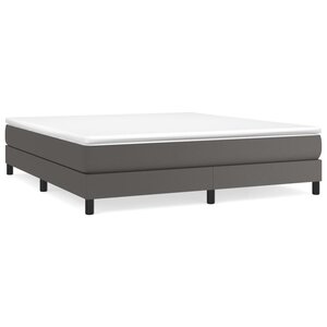 vidaXL Sommier à lattes de lit avec matelas Gris 160x200 cm Similicuir