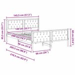 vidaXL Cadre de lit avec tête de lit Taupe 140 x 200 cm Pin massif