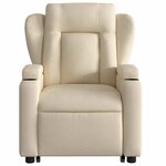 vidaXL Fauteuil inclinable de massage électrique Crème Tissu