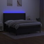 vidaXL Sommier à lattes de lit matelas LED Noir 180x200 cm Tissu