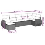 vidaXL Salon de jardin 7 Pièces avec coussins noir résine tressée