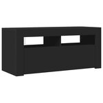 vidaXL Meuble TV avec lumières LED noir 90x35x40 cm