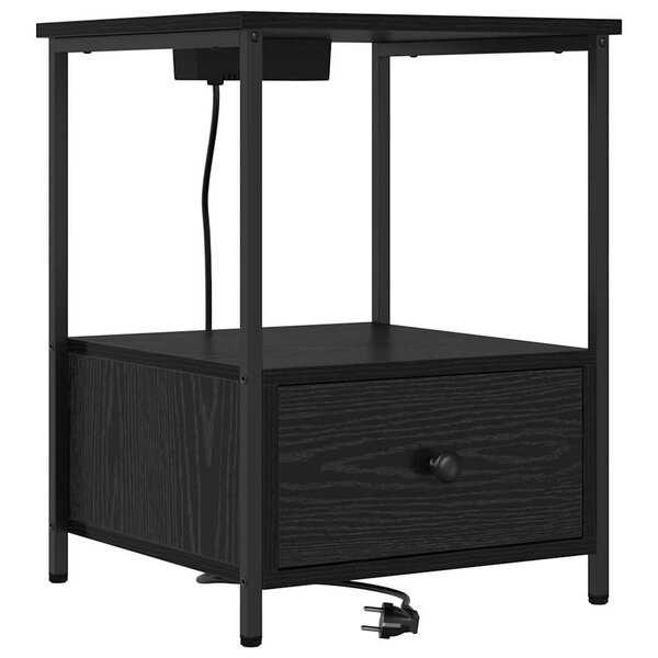 vidaXL Cabinet de chevet Chêne noir 42 x 41 x 56 cm Bois d'ingénierie