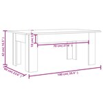 vidaXL Table basse Chêne marron 100x60x42 cm Bois d'ingénierie