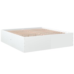 vidaXL Cadre de lit blanc 200x200 cm bois d'ingénierie