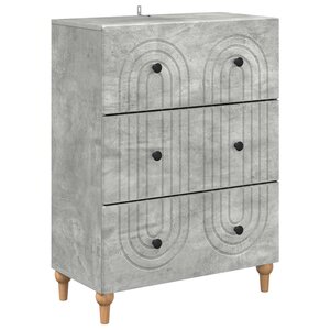 vidaXL Armoire à tiroirs Gris béton 66 x 34 5 x 90 cm