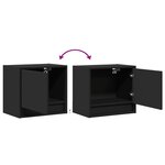 vidaXL Table de chevet murale avec lumières LED noir
