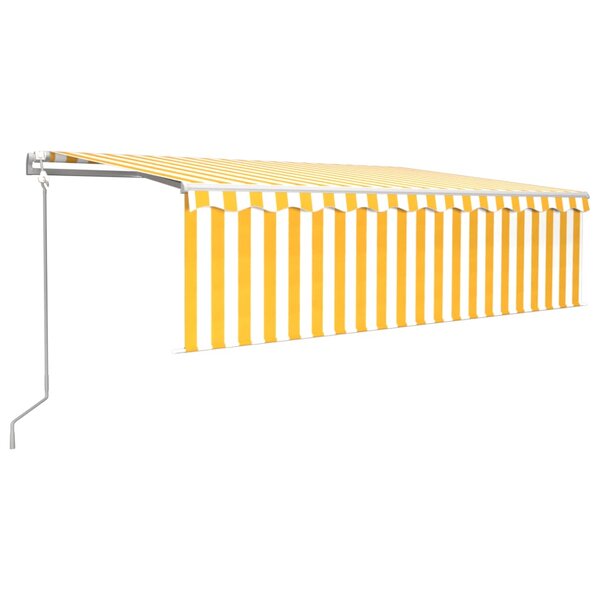 vidaXL Auvent rétractable automatique avec store 5x3 m Jaune et blanc