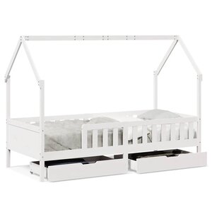 vidaXL Cadre de lit enfants avec tiroirs sans matelas 90x190 cm bois