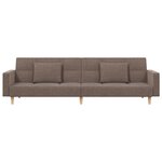 vidaXL Canapé-lit à 2 places avec deux oreillers taupe tissu