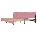 vidaXL Cadre de lit avec LED sans matelas Hanko rose 180x200 cm velours