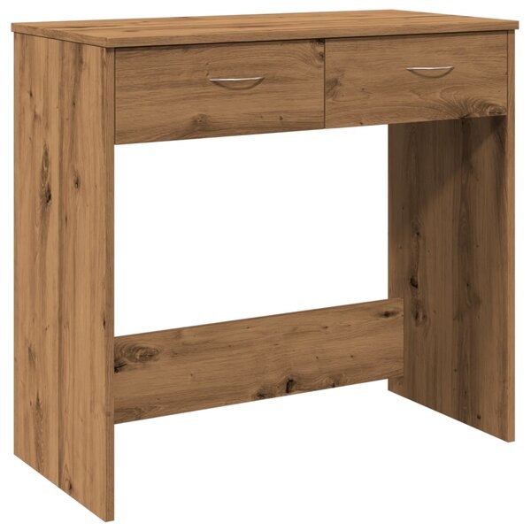 Bureau table poste de travail meuble d'ordinateur informatique étude chêne artisanal 80 x 40 x 75 cm bois d'ingénierie brun 02_0023560