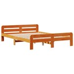 vidaXL Lit bibliothèque sans matelas cire marron 140x190 cm pin massif