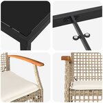 vidaXL Ensemble de salle à manger pour jardin 7 Pièces Beige et Noir