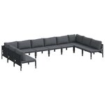 vidaXL Ensemble de canapé de jardin 10 Pièces Anthracite Acier