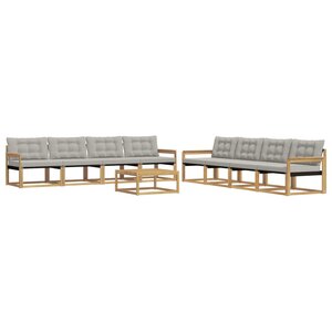 vidaXL Ensemble de canapés d'extérieur 9 Pièces Blanc et gris clair