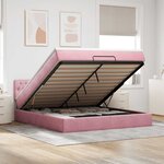 vidaXL Lit ottoman avec matelas et LED Rose 180x200 cm velours