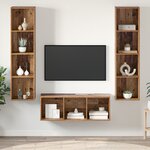 vidaXL Ensemble de meubles TV 3 Pièces Bois ancien 37 x 37 x 142.5 cm