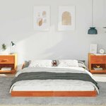 vidaXL Cadre de lit Brun cire 140 x 210 cm Pin massif