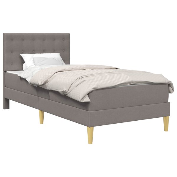 vidaXL Cadre de lit avec matelas Taupe 100 x 200 cm Tissu